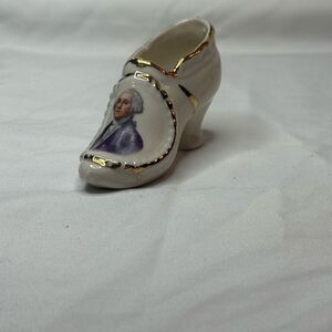 Mt. Vernon George Washington Porcelain Shoe Figurine with Gold Accents